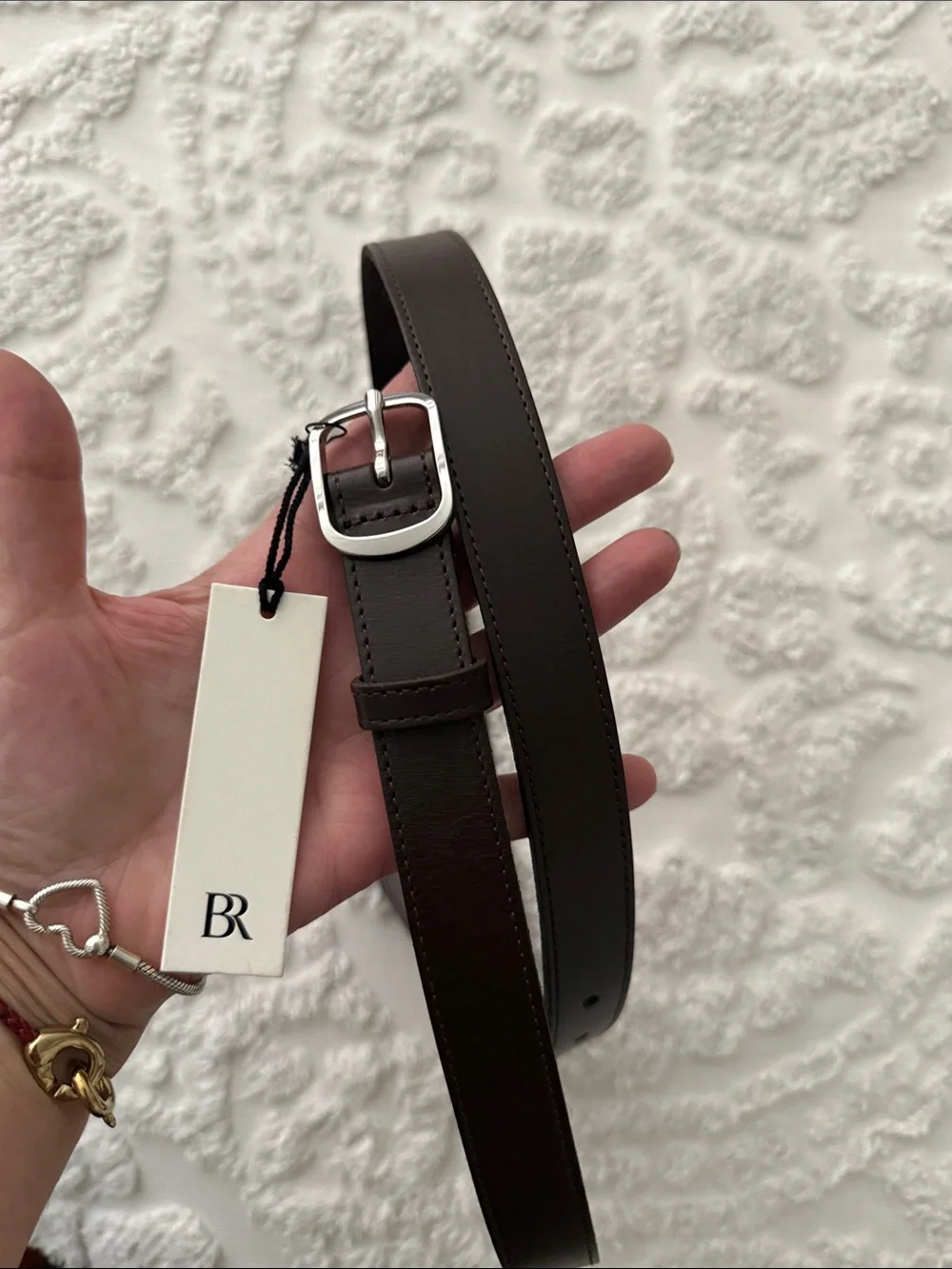 Banana Republic Dark Brown Leather Belt with Silver Buckle
